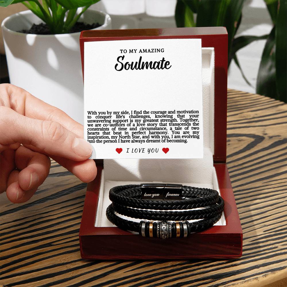 Soulmate Men's Vegan Leather Bracelet