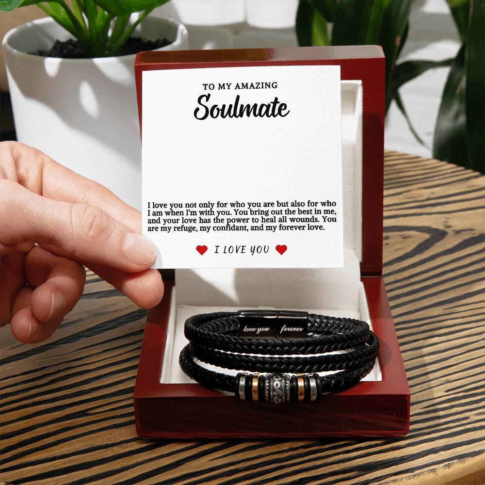 Soulmate Men's Vegan Leather Bracelet