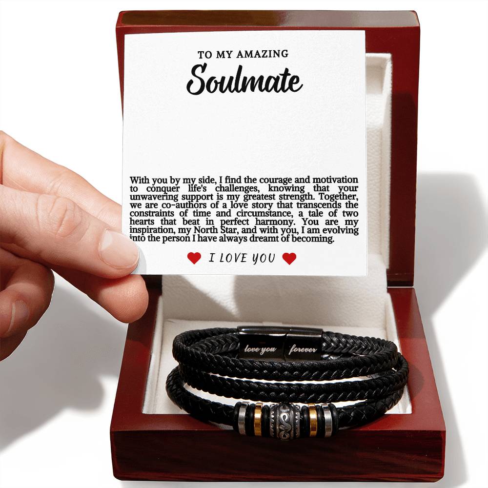 Soulmate Men's Vegan Leather Bracelet