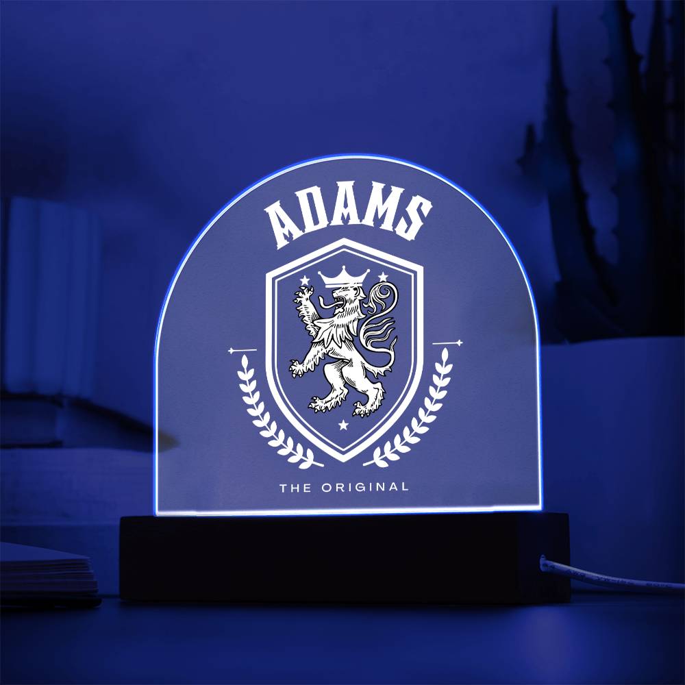 Adams Family Name Plaque