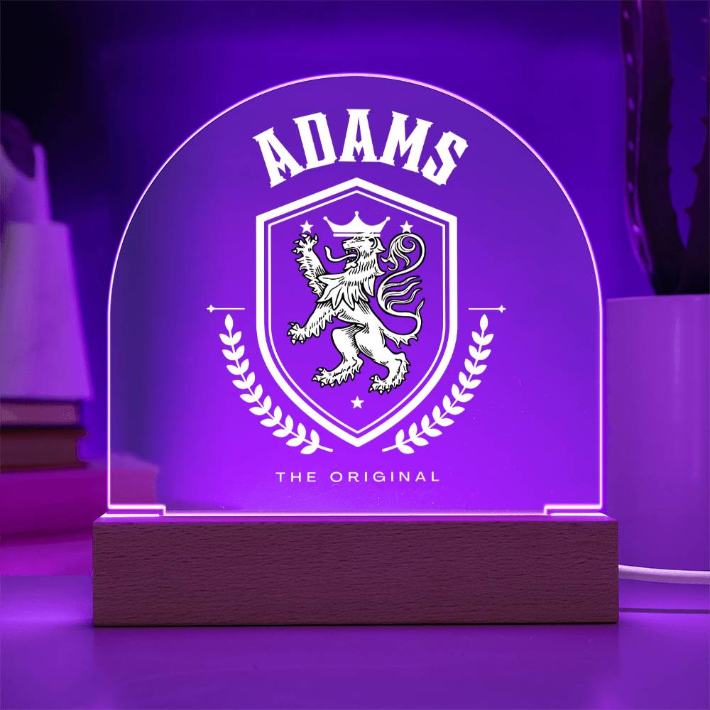 Adams Family Name Plaque