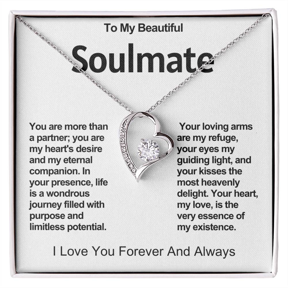 To My Beautiful Soulmate Forever Love Heart Necklace