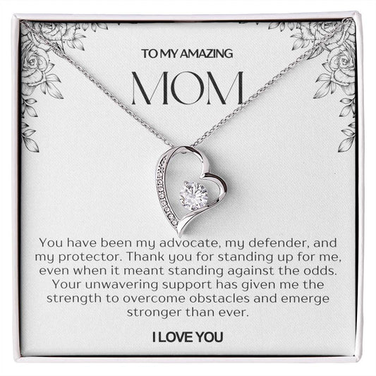 To My Amazing Mom Heart Necklace