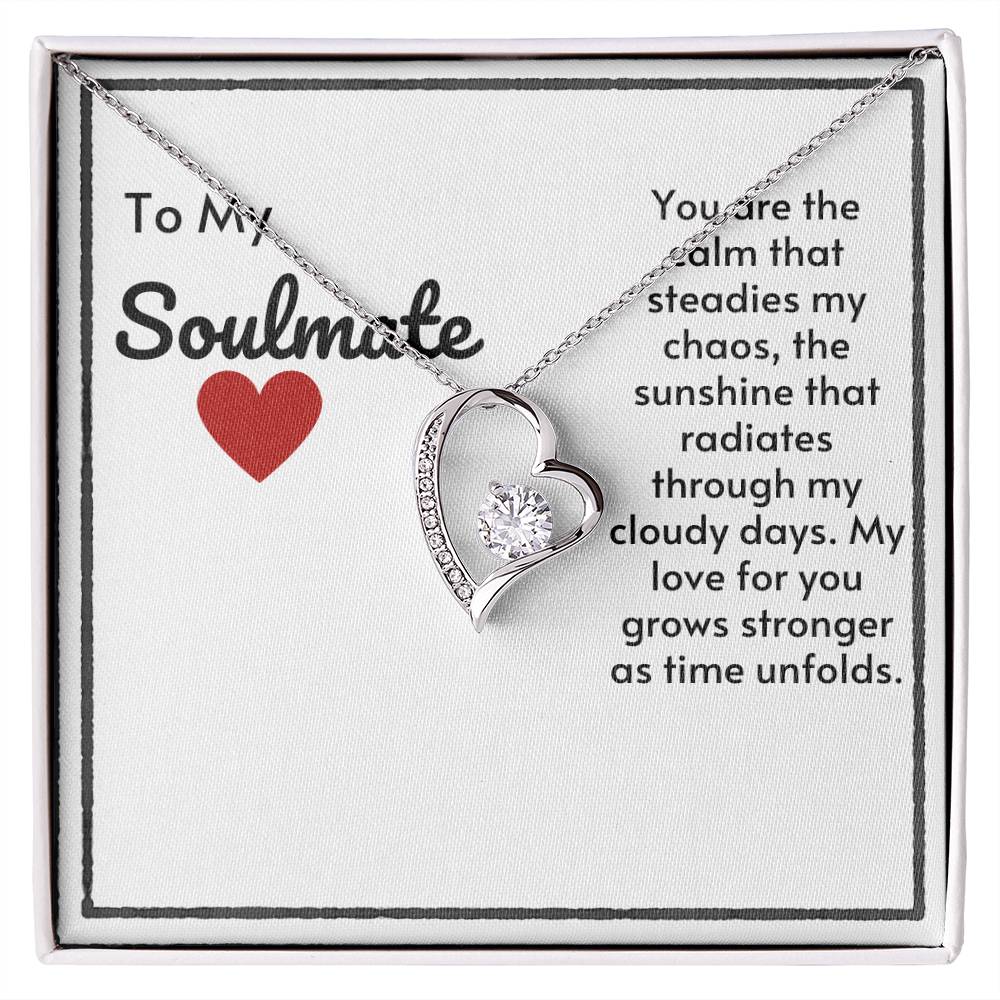 Soulmate Heart Necklace-My Love For You Grows Stronger