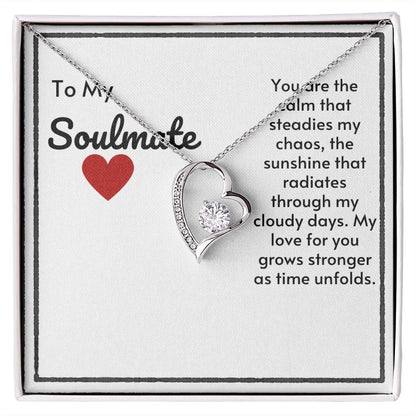 Soulmate Heart Necklace-My Love For You Grows Stronger