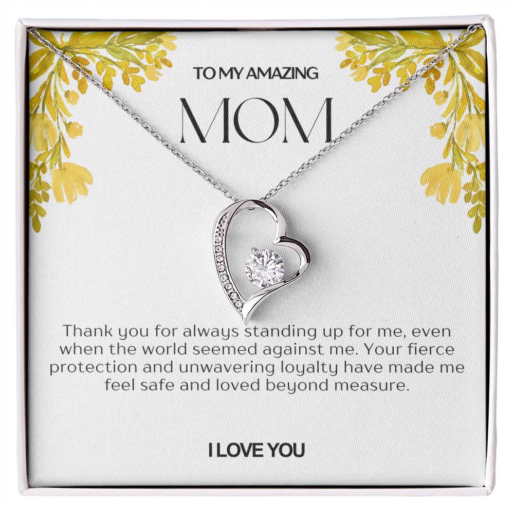 To My Amazing Mom Heart Necklace