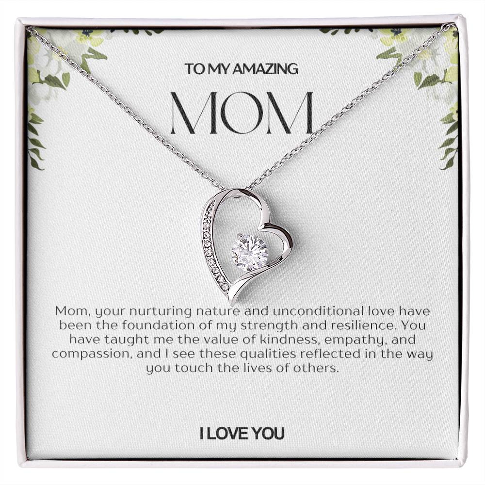 To My Amazing Mom Heart Necklace