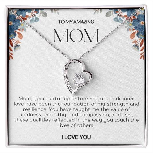 To My Amazing Mom Heart Necklace