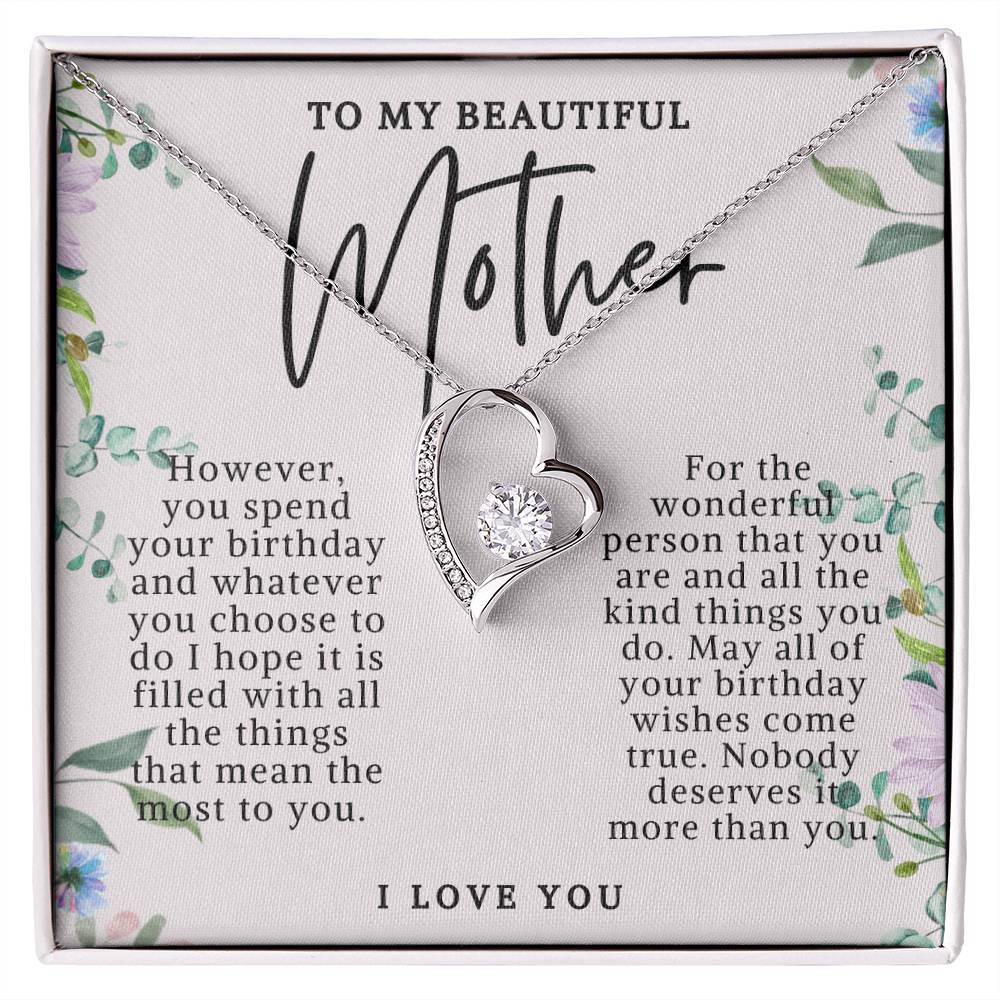 Mother Elegant Heart Birthday Necklace