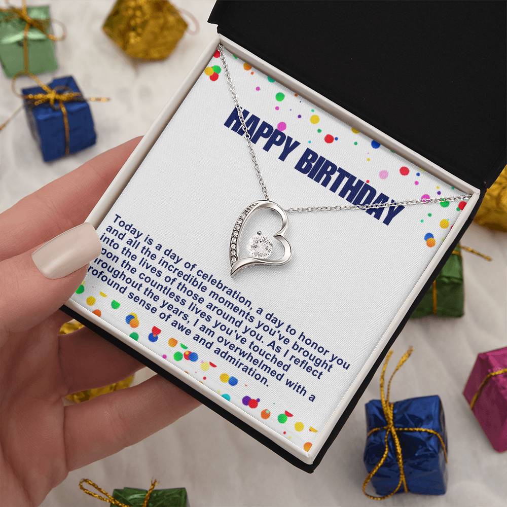 Happy Birthday Forever Love Heart Necklace