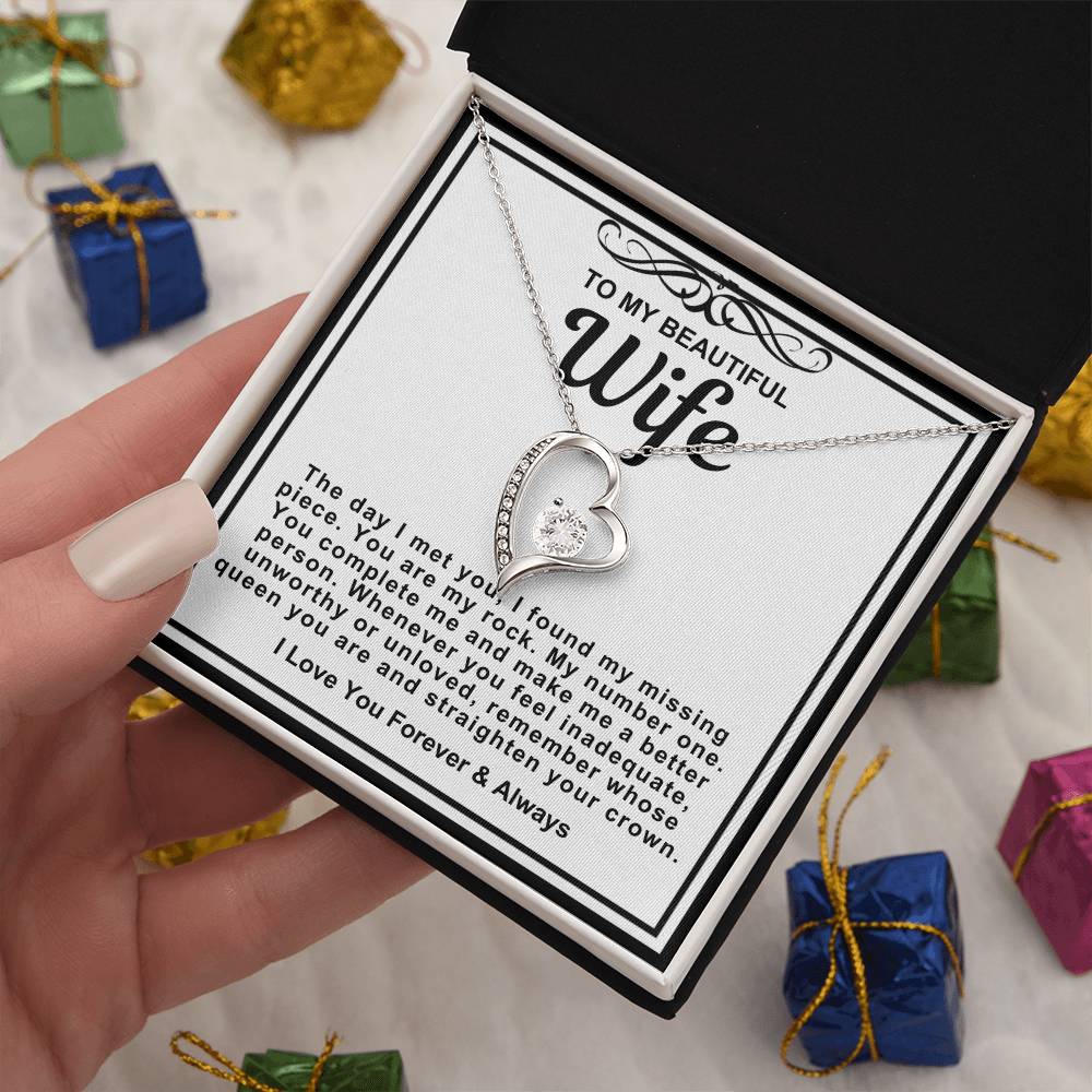 To My Beautiful Wife Heart Necklace-You are my number one