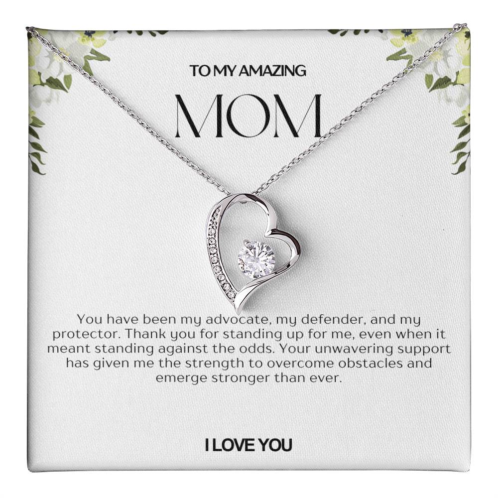 To My Amazing Mom Heart Necklace