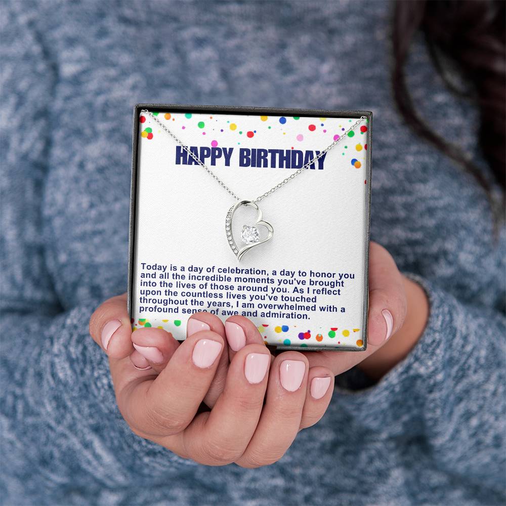 Happy Birthday Forever Love Heart Necklace