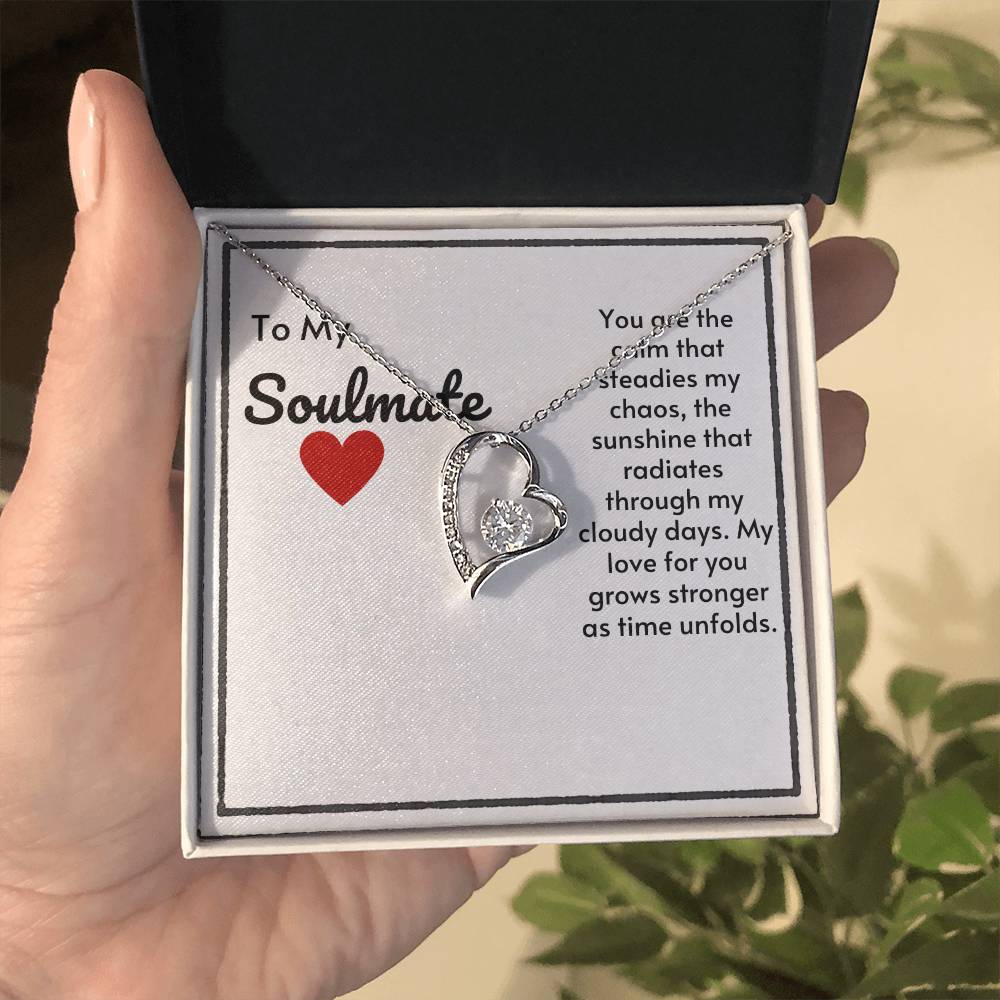 Soulmate Heart Necklace-My Love For You Grows Stronger