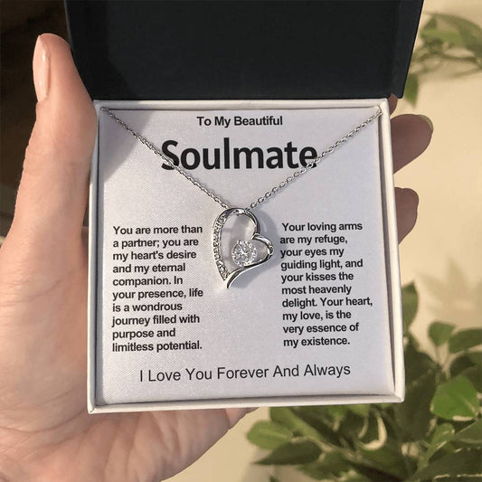 To My Beautiful Soulmate Forever Love Heart Necklace