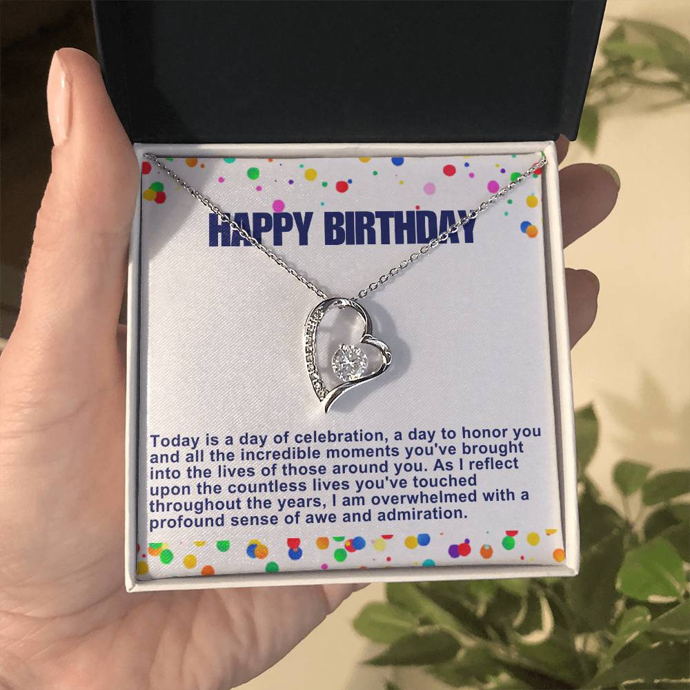 Happy Birthday Forever Love Heart Necklace