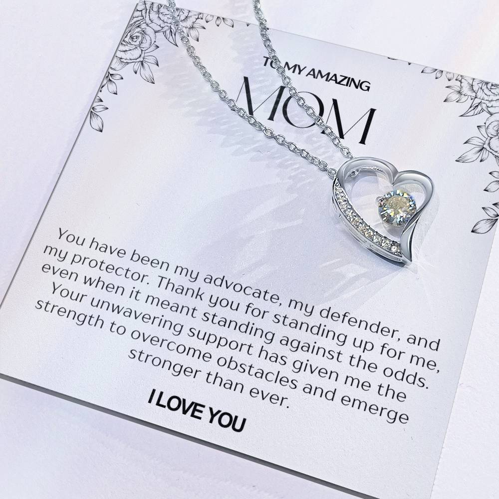 To My Amazing Mom Heart Necklace