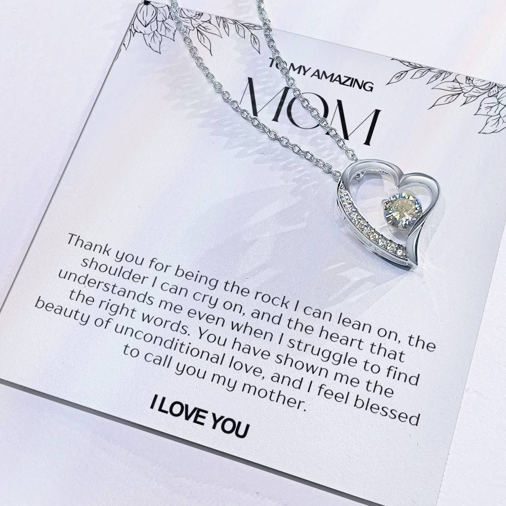 To My Amazing Mom Heart Necklace