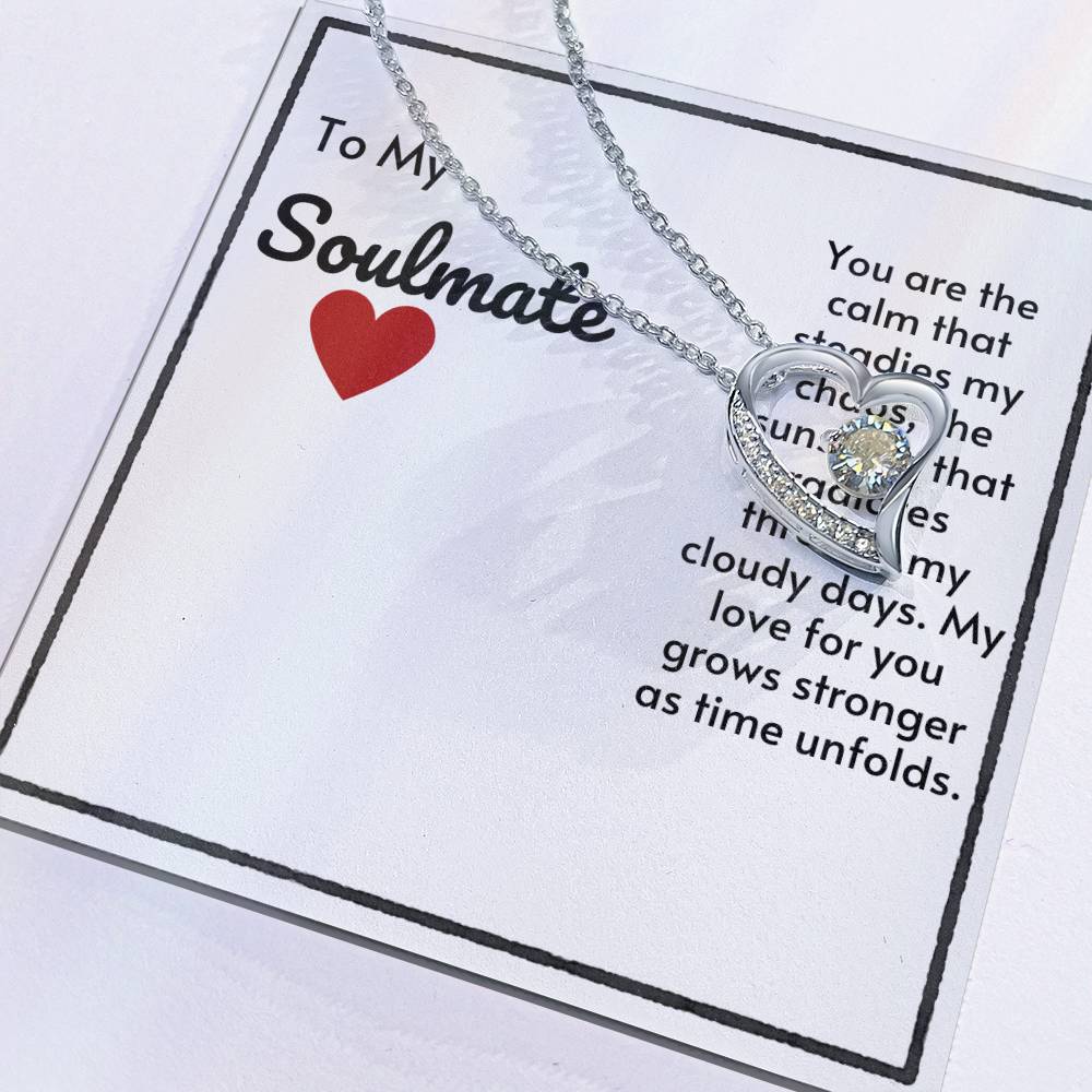 Soulmate Heart Necklace-My Love For You Grows Stronger