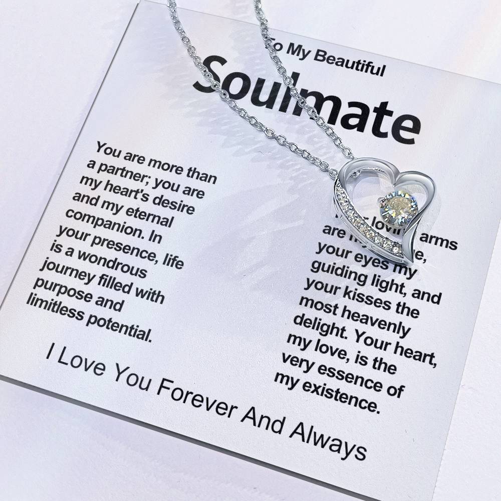 To My Beautiful Soulmate Forever Love Heart Necklace