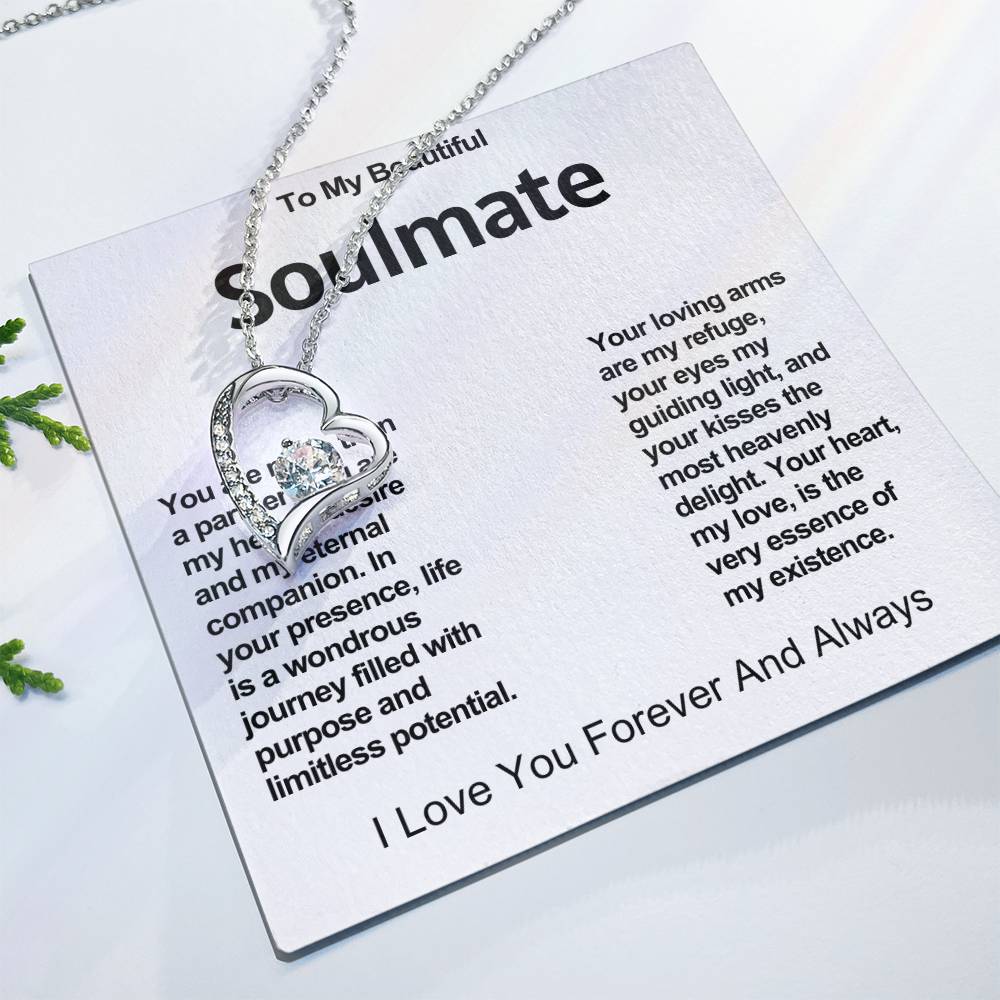 To My Beautiful Soulmate Forever Love Heart Necklace