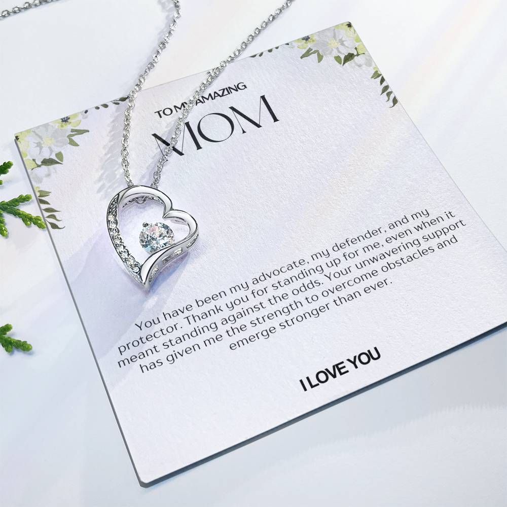 To My Amazing Mom Heart Necklace