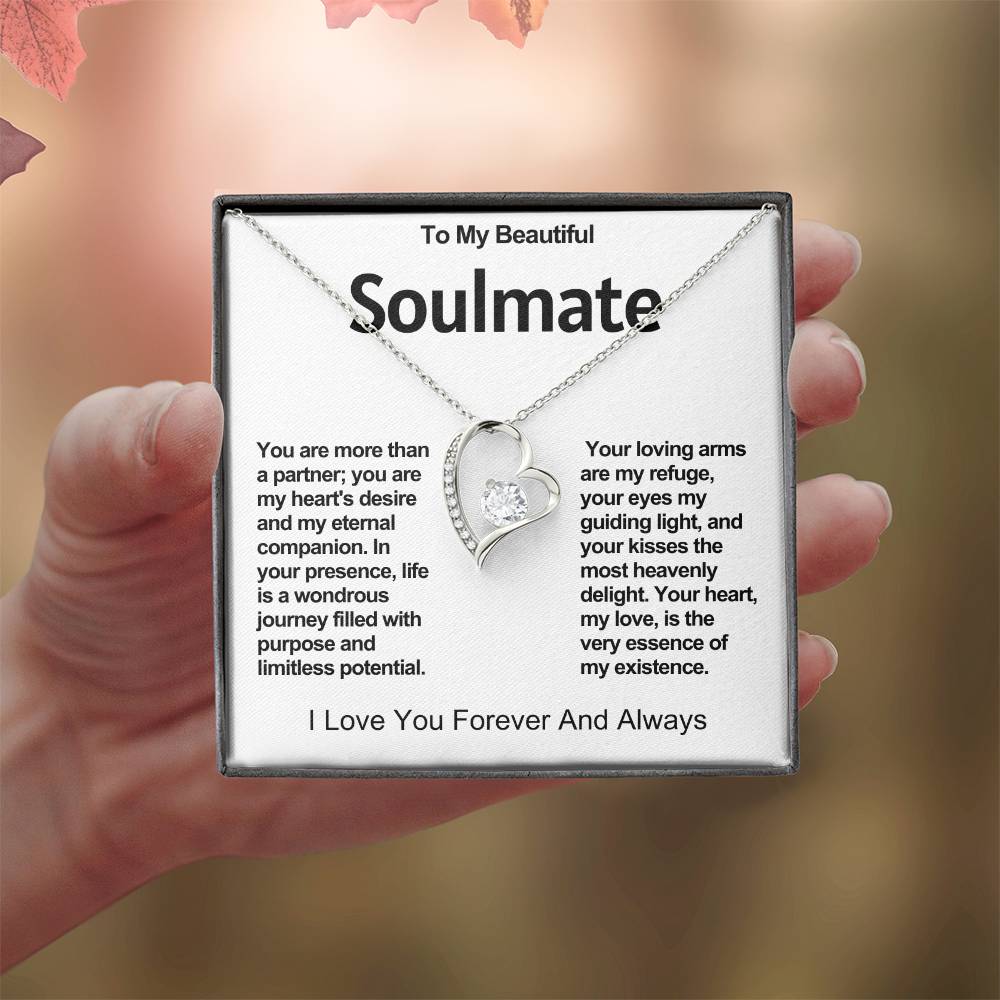 To My Beautiful Soulmate Forever Love Heart Necklace