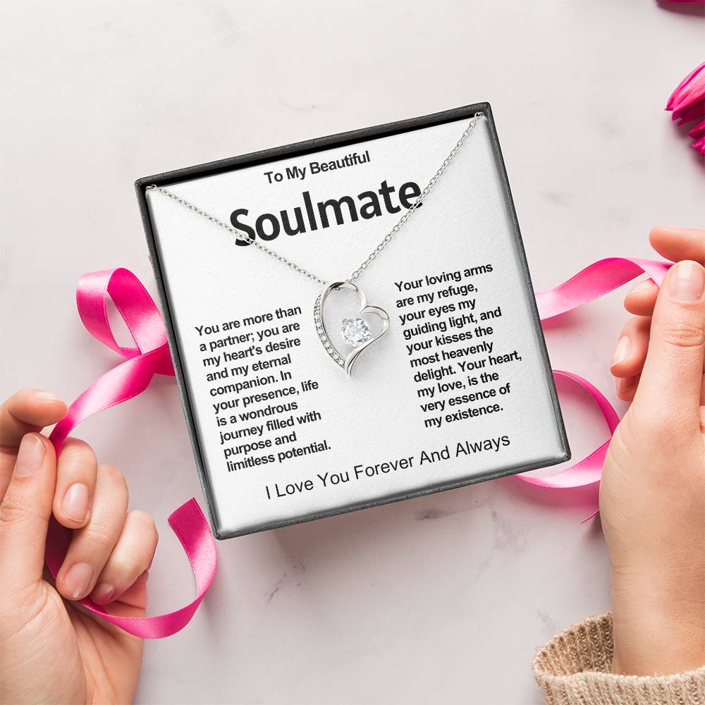 To My Beautiful Soulmate Forever Love Heart Necklace