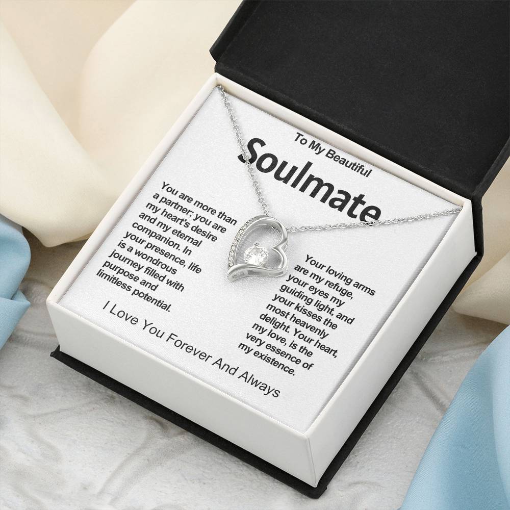 To My Beautiful Soulmate Forever Love Heart Necklace