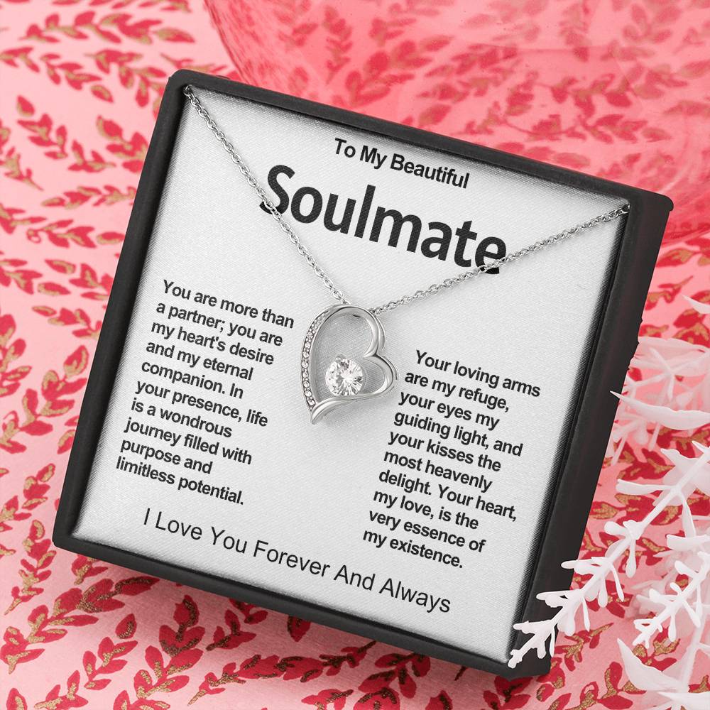 To My Beautiful Soulmate Forever Love Heart Necklace