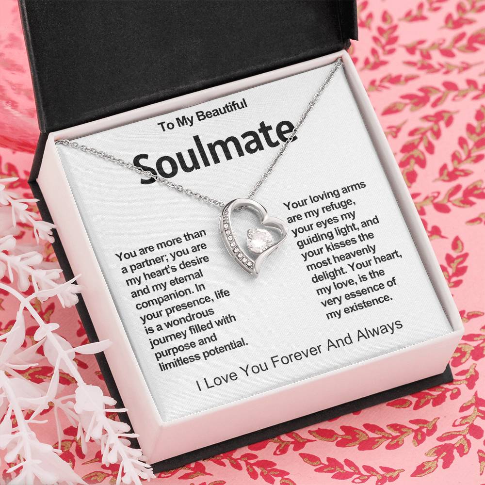 To My Beautiful Soulmate Forever Love Heart Necklace