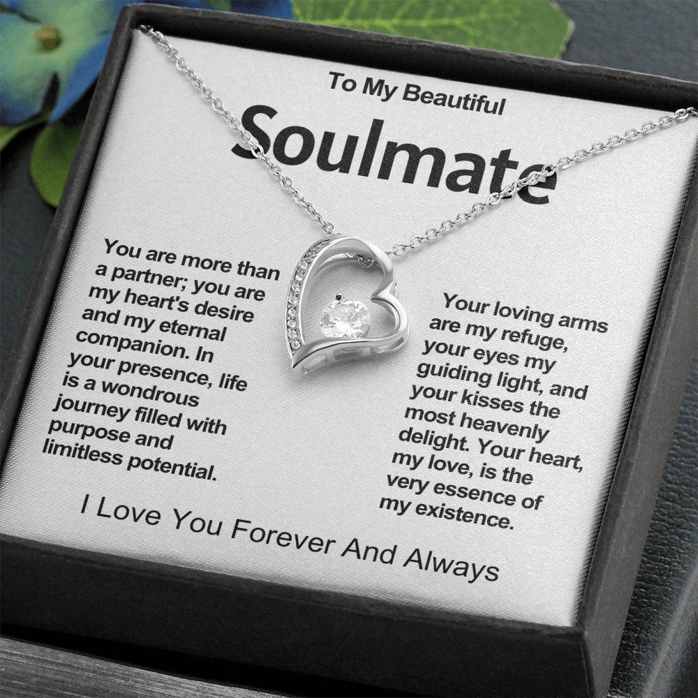 To My Beautiful Soulmate Forever Love Heart Necklace