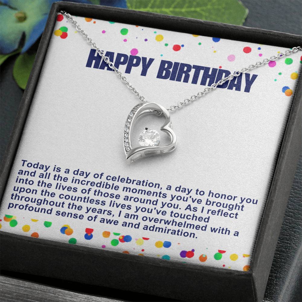 Happy Birthday Forever Love Heart Necklace