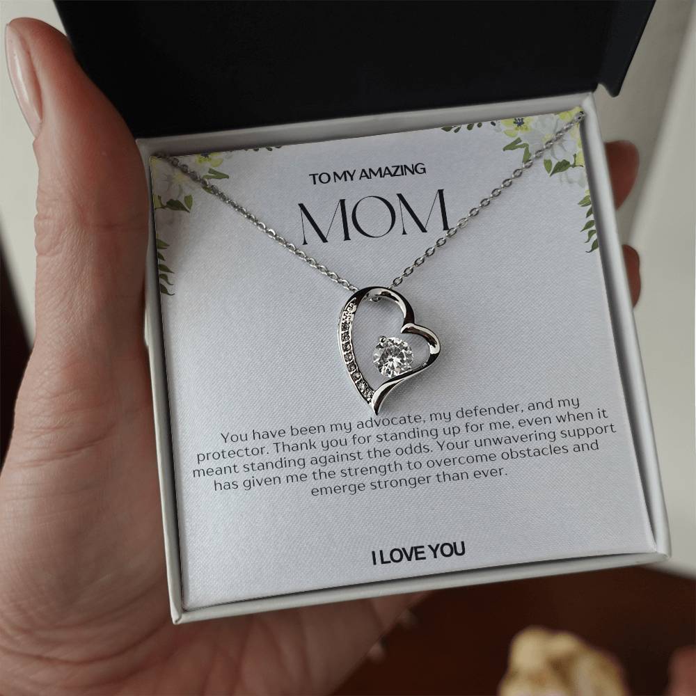 To My Amazing Mom Heart Necklace