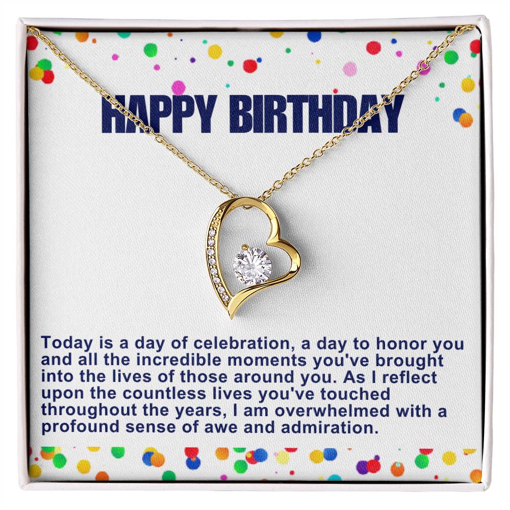 Happy Birthday Forever Love Heart Necklace