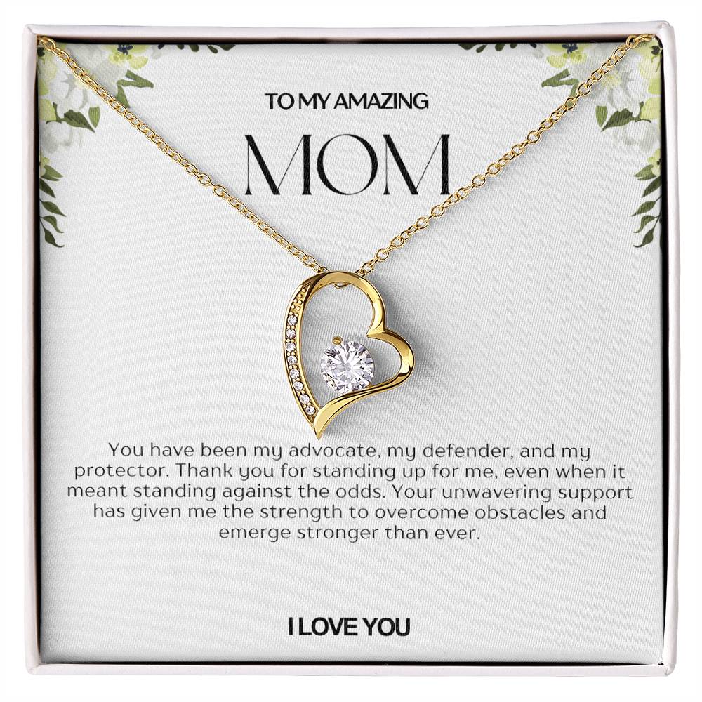 To My Amazing Mom Heart Necklace