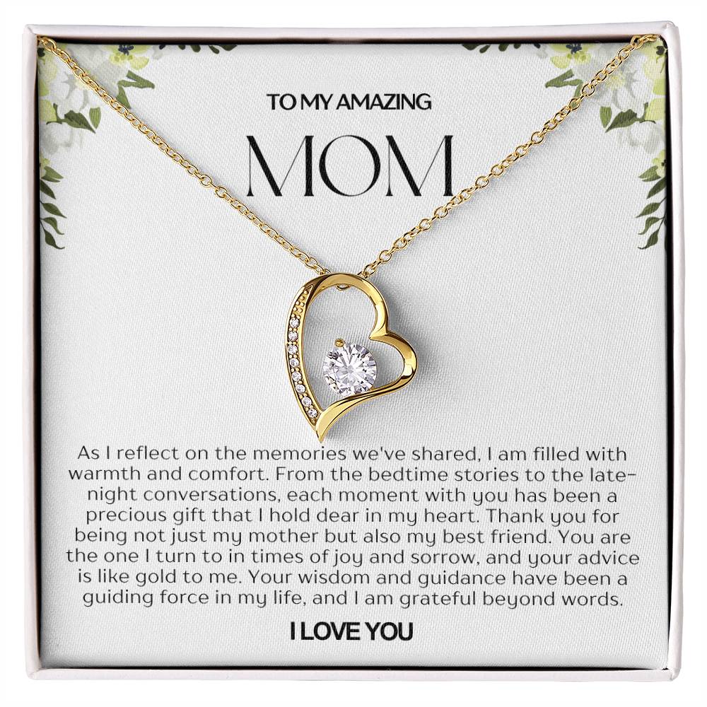 To My Amazing Mom Heart Necklace