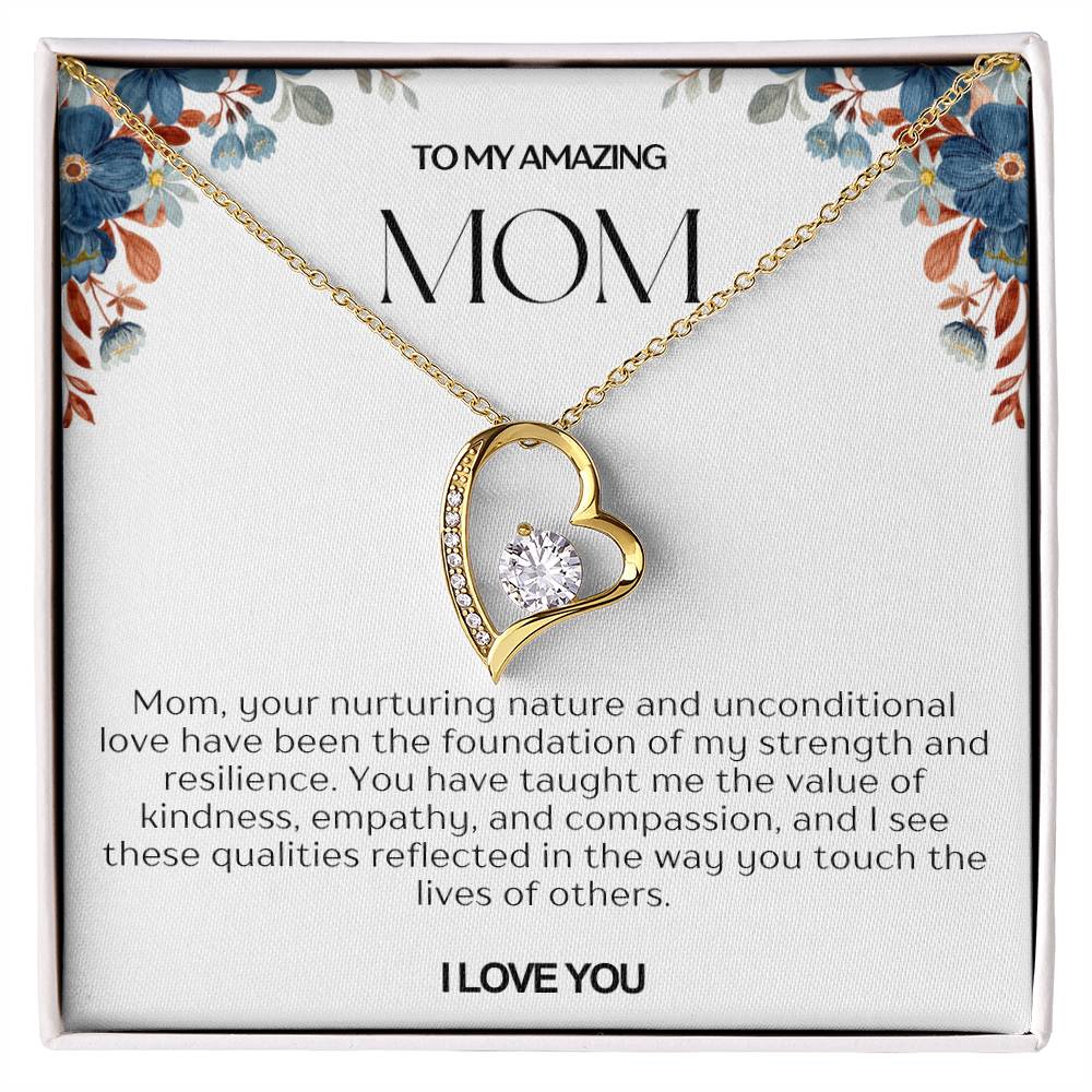 To My Amazing Mom Heart Necklace