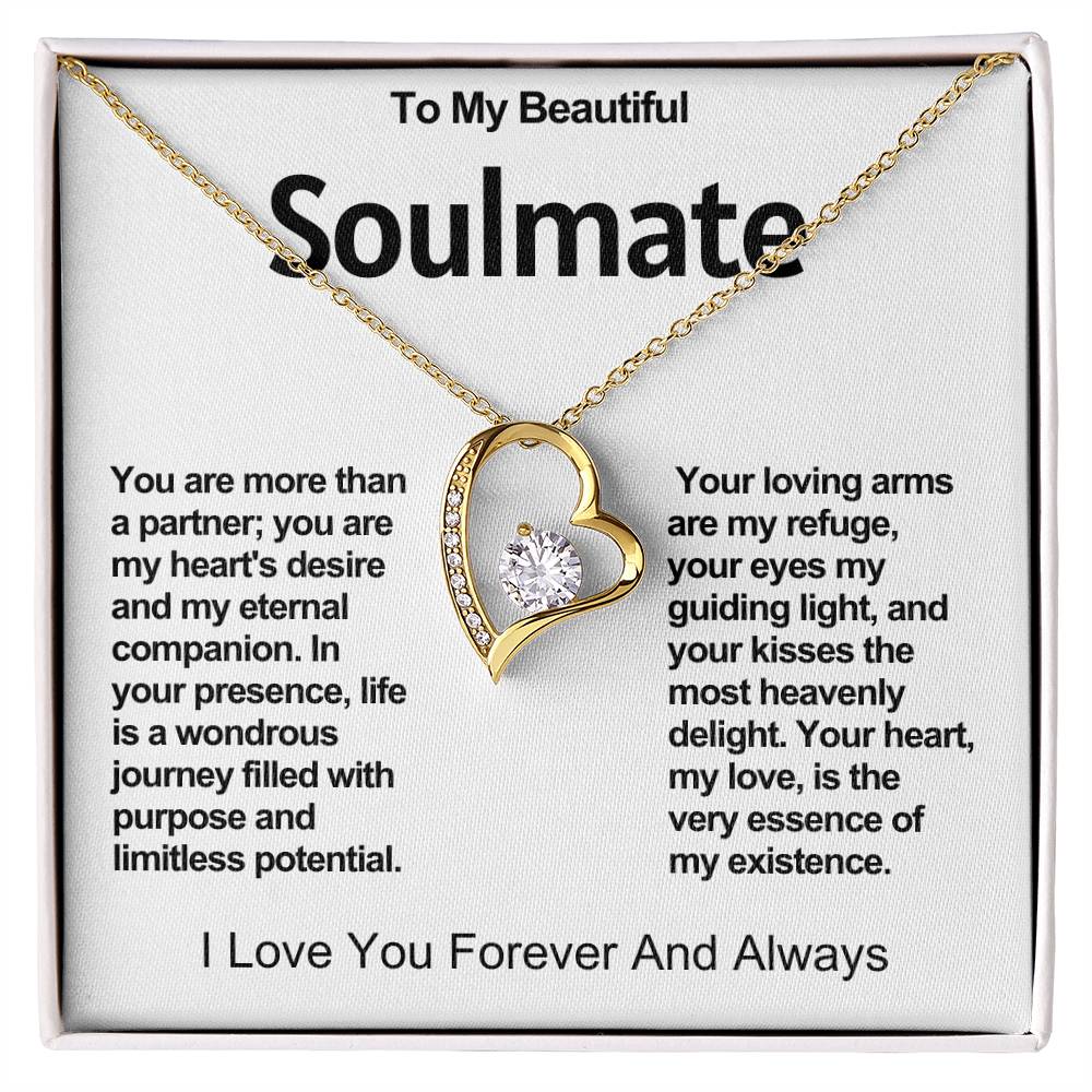 To My Beautiful Soulmate Forever Love Heart Necklace