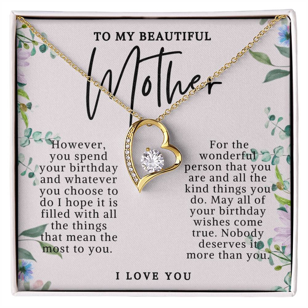 Mother Elegant Heart Birthday Necklace