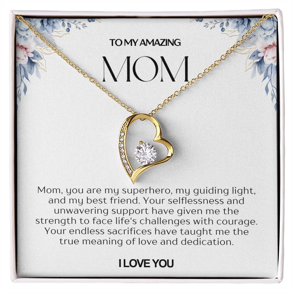 To My Amazing Mom Heart Necklace