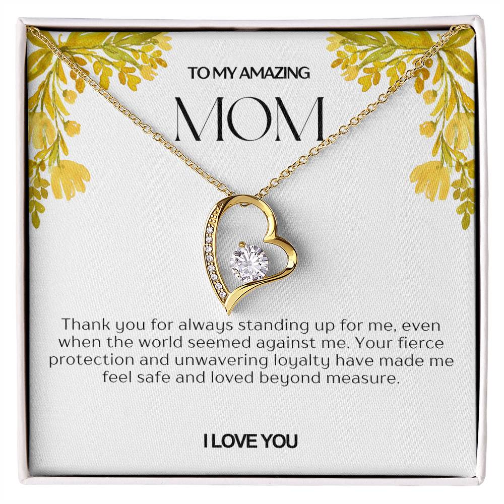 To My Amazing Mom Heart Necklace