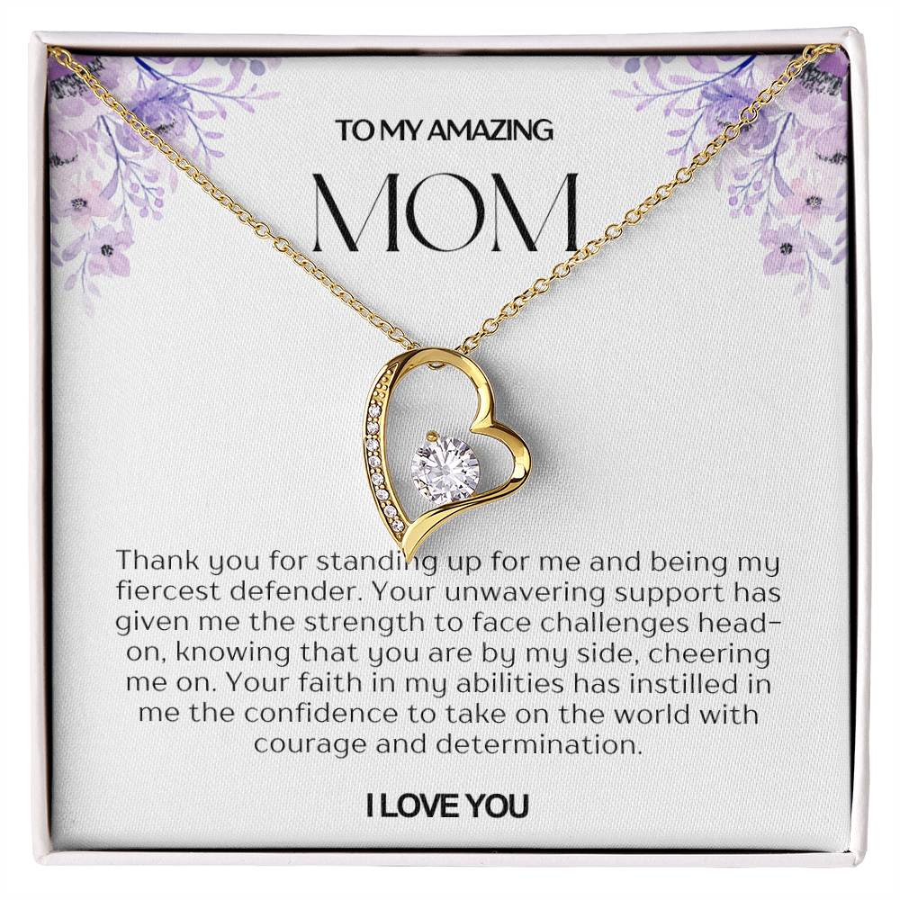 To My Amazing Mom Heart Necklace