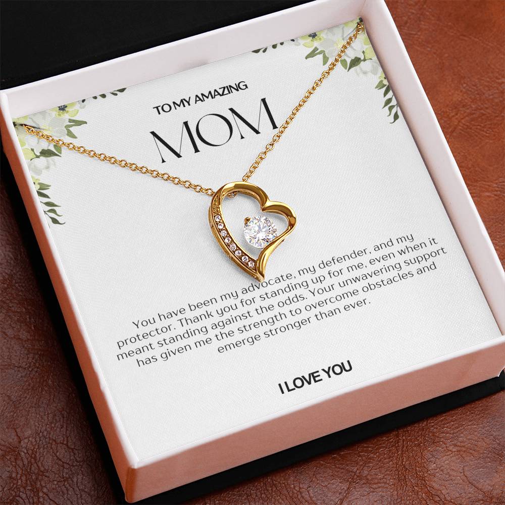 To My Amazing Mom Heart Necklace