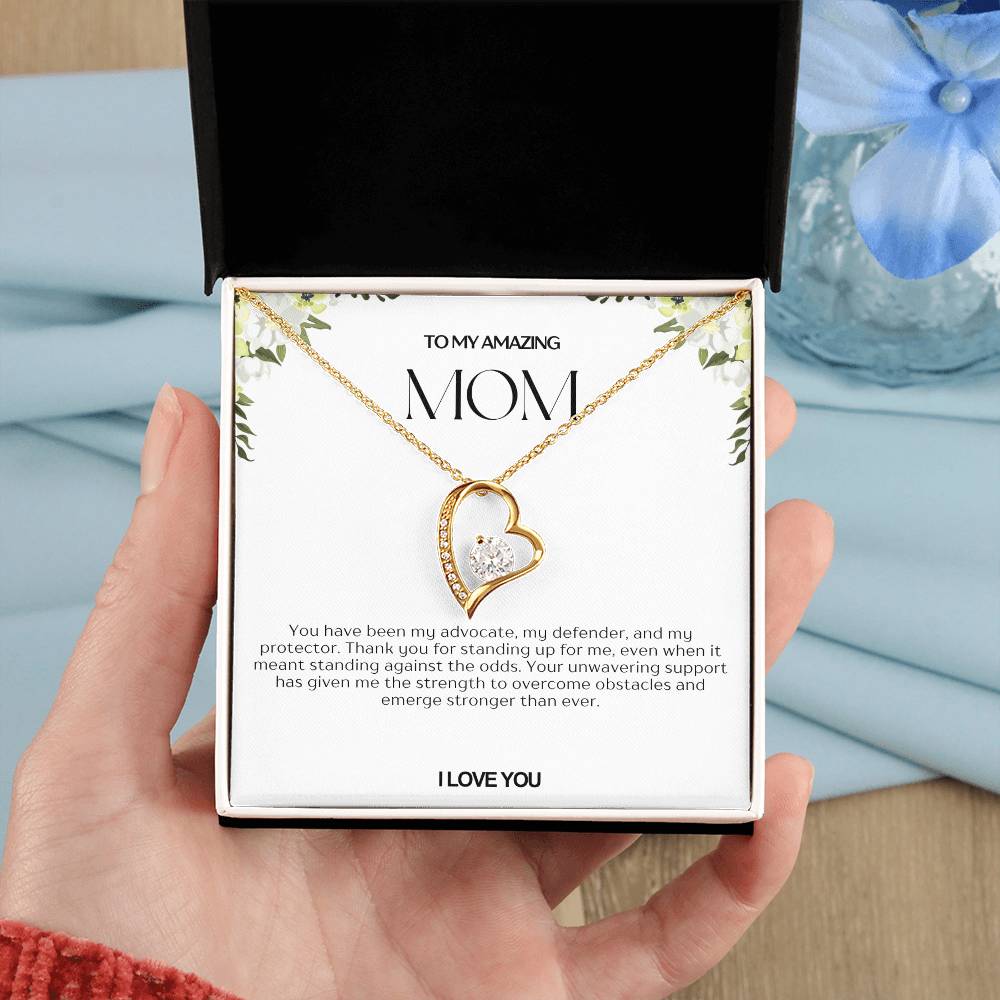 To My Amazing Mom Heart Necklace