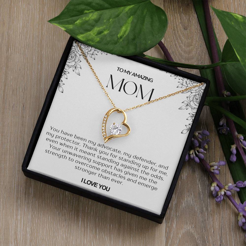 To My Amazing Mom Heart Necklace