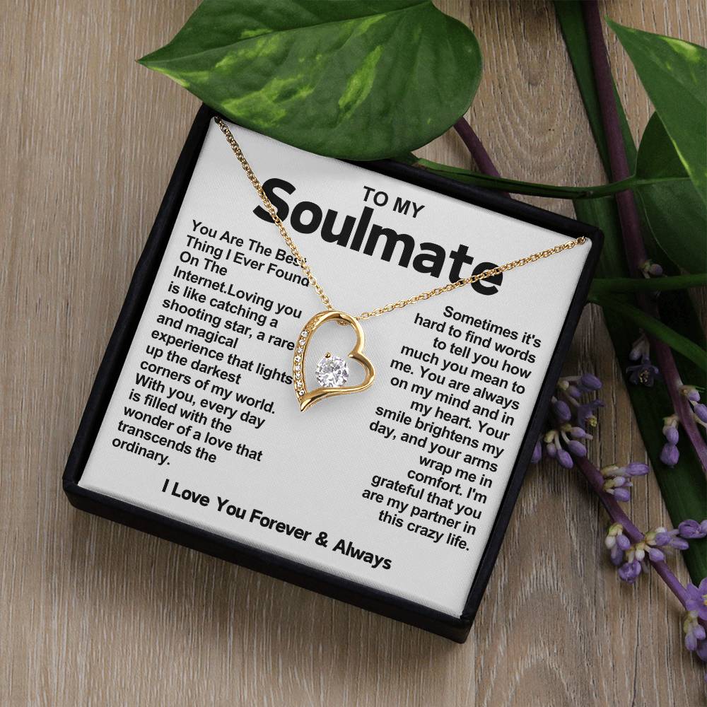 Soulmate Beautiful Heart Necklace- You Are The Best Thing I Ever Found On The Internet