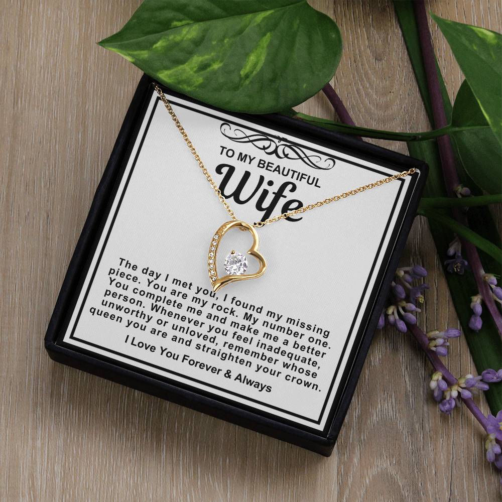 To My Beautiful Wife Heart Necklace-You are my number one