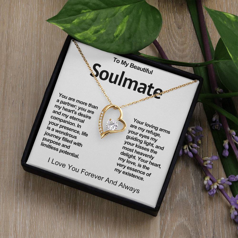 To My Beautiful Soulmate Forever Love Heart Necklace