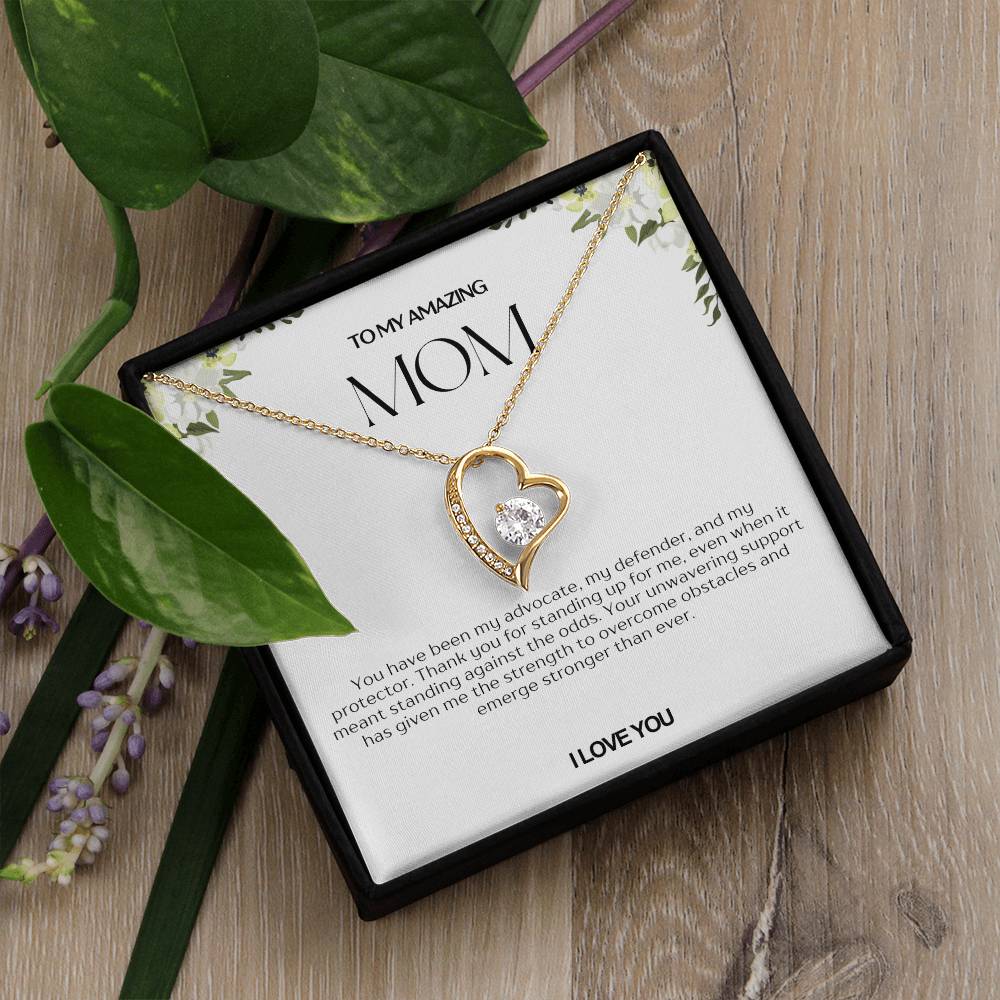 To My Amazing Mom Heart Necklace